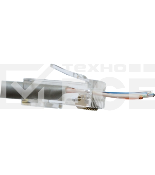 Коннектор RJ45 тип EZ, 8P8C, UTP, Cat.5e, универсальный, со вставкой, покрытие 50 микрон,100 шт.