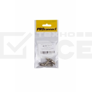 Разъем антенный на кабель Proconnect, штекер F для кабеля RG-6, (5шт.) (пакет)
