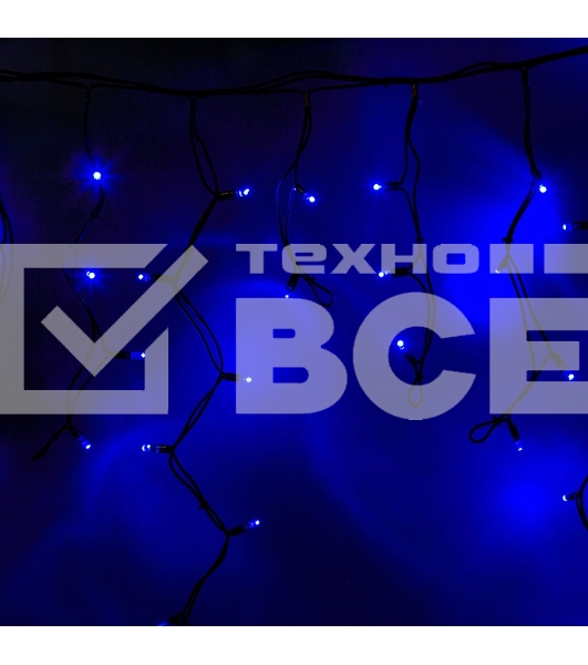 Гирлянда Айсикл (бахрома) светодиодный, 5,6 х 0,9 м, с эффектом мерцания,черный провод 