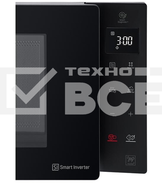 Микроволновая печь LG MW23R35GIB инвертор, черный, 23 л, 1000 Вт, переключатели - сенсор