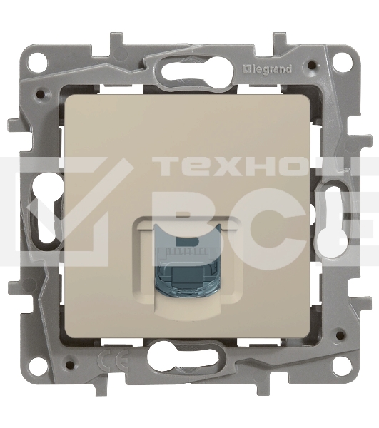 Розетка RJ45 кат. 5 UTP, сл. кость ETIKA