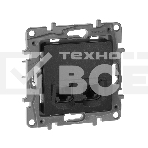 Розетка компьютерная 2-ая RJ45, кат.5е UTP 672655 Legrand Etika Антрацит, фото 1