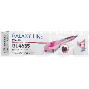 Стайлер Galaxy Line GL 4635, розовый, 50 Вт, керамическое покрытие рабочей поверхности, регулятор температурных режимов (80-230 С), светодиодный дисплей с индикацией температурных режимов, массажные зубчики для улучшения кровообращения кожи головы и стиму