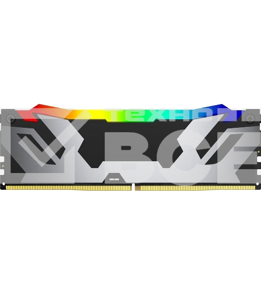 Оперативная память Kingston Fury Renegade, DDR5, 32GB (2x16GB), 6400MHz, CL32, с радиатором, RGB, серебристый/черный