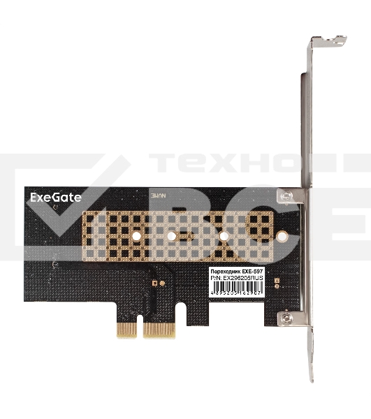 Переходник ExeGate EXE-597 (M.2 M key -> PCI-E x1 v2.0, для установки SSD M.2 M key в слот PCI-E)
