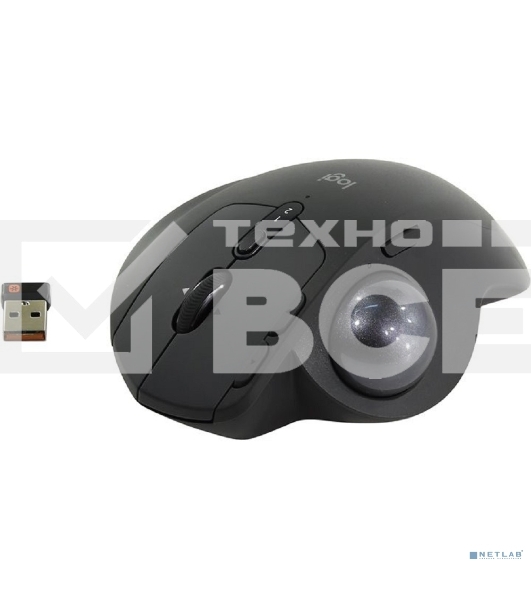 Трекбол беспроводной Logitech MX Ergo графитовый, 2048 dpi, радиоканал, Bluetooth, USB, кнопки - 8