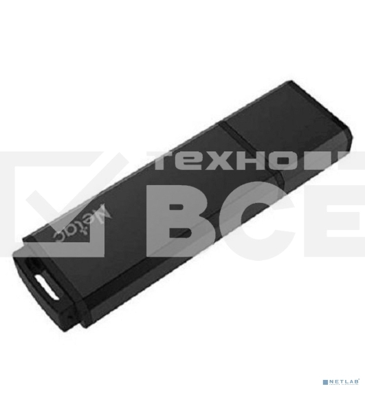 Флеш диск Netac U351 NT03U351N-064G-30BK, 64Gb, USB3.0, с колпачком, металлическая чёрная