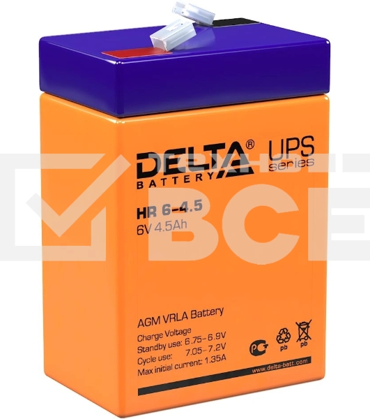 Батарея Delta HR 6-4.5 (6V, 4.5Ah)