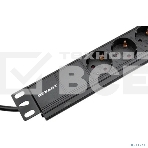 Блок распределения питания Rexant для 19' шкафов, горизонтальный, 9 розеток СЕЕ 7/4, 16A, без выкл, алюм корп, шнур 2м, вилка СЕЕ 7/7, фото7