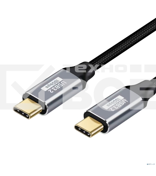 Кабель Bion USB Type-C - Type-C (CM/CM), 100W, USB 3.1 Gen2, 4K@60Hz, 10 Гбит/с, 1.5 м, тканевая оплетка, черный BXP-CCP-USBC3.1-CMCM-015M-B