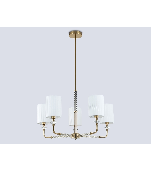 Люстра Ambrella light LH71500/5 BS/FR латунь/белый матовый E14*5 max 40W D680*640