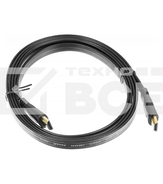 Кабель аудио-видео Buro Flat HDMI (m)/HDMI (m) 2м. черный