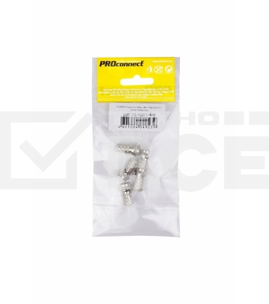 Разъем антенный на кабель PROconnect  штекер F для кабеля RG-6, (5шт.) (пакет)