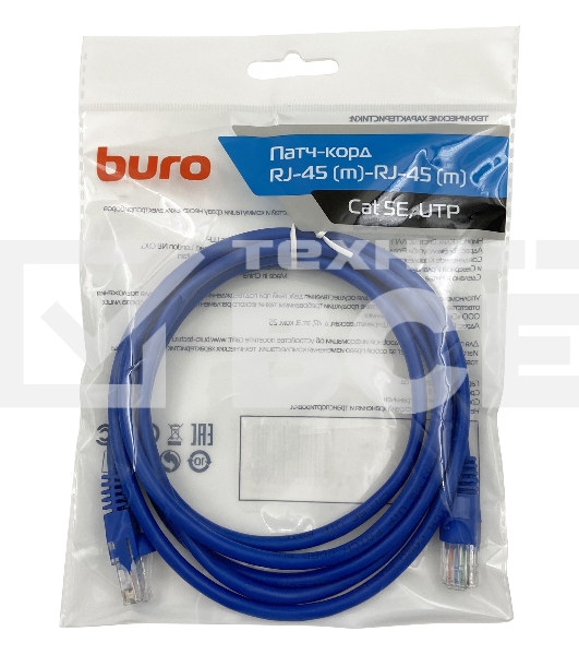 Патч-корд Buro UTP cat5E 2м синий RJ-45 (m)-RJ-45 (m)