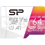 Флеш карта microSD 64GB Silicon Power Elite A1 microSDXC Class 10 UHS-I U3 100 Mb/s (SD адаптер), фото 1