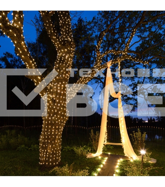 Гирлянда Neon-night LED Клип-лайт 12 V, прозрачный ПВХ, 150 мм, цвет диодов Теплый белый, Flashing (белый)