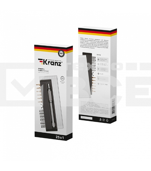 Набор отверток для точных работ KRANZ RA-01 25 предметов