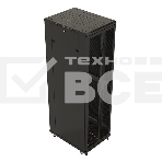 Шкаф серверный Hyperline (TTB-4266-DD-RAL9004) напольный 42U 600x600мм пер.дв.перфор.2ств. задн.дв.перфор.2-хст. 2 бок.пан. 800кг черный 510мм IP20 сталь, фото3