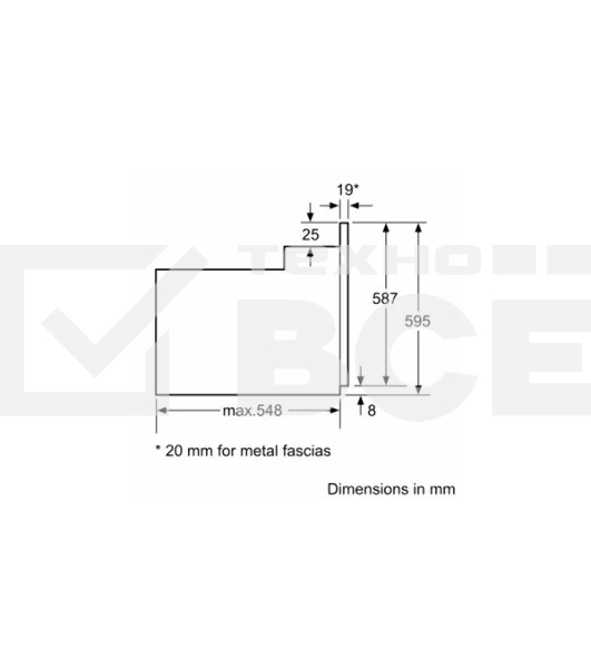 Встраиваеммый духовой шкаф Siemens HA010FBR1M IQ100  548x595x595мм  8 режимов готовки Каталитическая парциальная, гидролитическая очистка 3,3КВт Нерж.