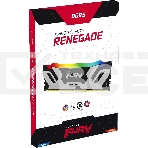 Оперативная память Kingston Fury Renegade, DDR5, 32GB (2x16GB), 6400MHz, CL32, с радиатором, RGB, серебристый/черный, фото 1