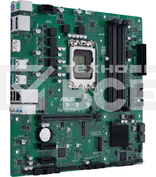Материнская плата ASUS Pro Q670M-C-CSM, LGA 1700, Intel Q670, 4xDDR5, 6xSATA, 2xM.2, 1xPCIe 4.0 x16, 1xHDMI, 2xDP, 1x1Gb LAN, 4xUSB-A 3.2 Gen 2, 3x3.5 мм, 7.1, mATX
