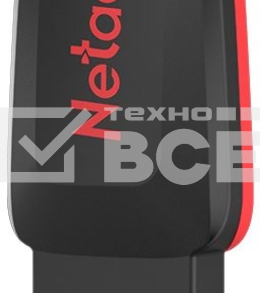 Флешка USB Netac U197 (NT03U197N-004G-20BK), 4Gb, USB 2.0, R/W 25/10, черный/красный