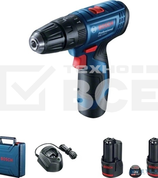 Аккумуляторный шуруповерт BOSCH  GSB 120 Li, кейс, 2x2.0 Ач