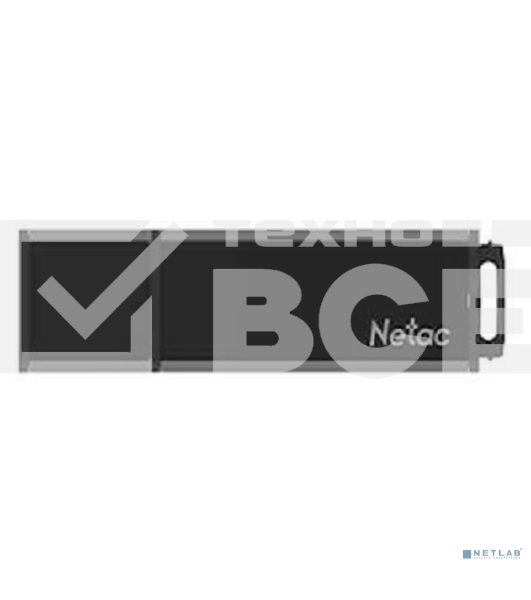 Флеш диск Netac U351 NT03U351N-064G-30BK, 64Gb, USB3.0, с колпачком, металлическая чёрная