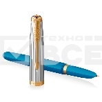Ручка перьевая Parker 51 Premium (CW2169078) Turquoise GT F сталь нержавеющая подар.кор., фото5