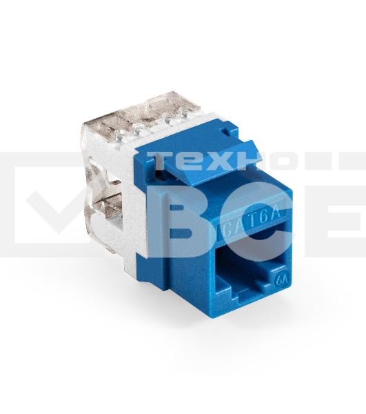 Модуль-вставка Keystone Jack RJ-45 ExeGate KJ-8P8C-U-C6A-180-Dual (Кат.6A, неэкранированная, 180 градусов, IDC Krone/110)