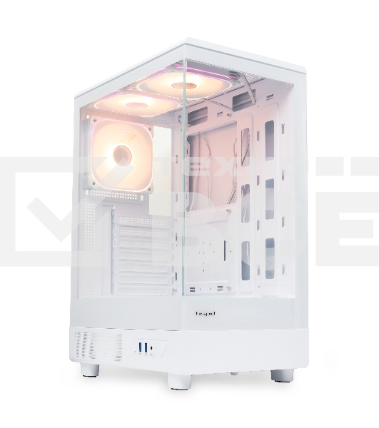 Компьютерный корпус HSPD F510, Panoramic Mid Tower, белый, TG, 0.5 SPCC, 3x120мм ARGB ATX, mATX, mITX 180/280/160мм 1x2.5', 1x3.5', 7xPCI 2xUSB-A 3.0 356x218x467мм