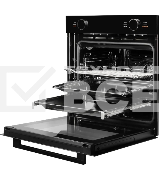 Встраиваемый духовой шкаф Kuppersberg HT 612 Black ШхВхГ: 59.5х59.6х56.5 см, 72 л, А+, гидролизная очистка, черный цвет