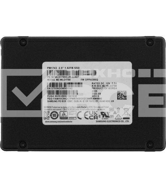 Накопитель SSD Samsung PM1743, 1.92Tb, U.3, PCIe 5.0 x4, NVMe, R/W 14000/3000