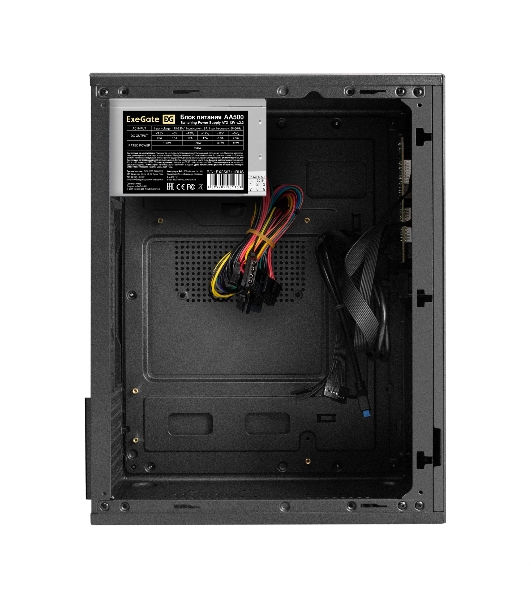 Компьютерный корпус Minitower ExeGate BAA-308MUC-AA500 (mATX, БП AA500 с вент. 8см, 1хUSB+1хUSB 3.0+1хTypeC, HD Audio, черный)