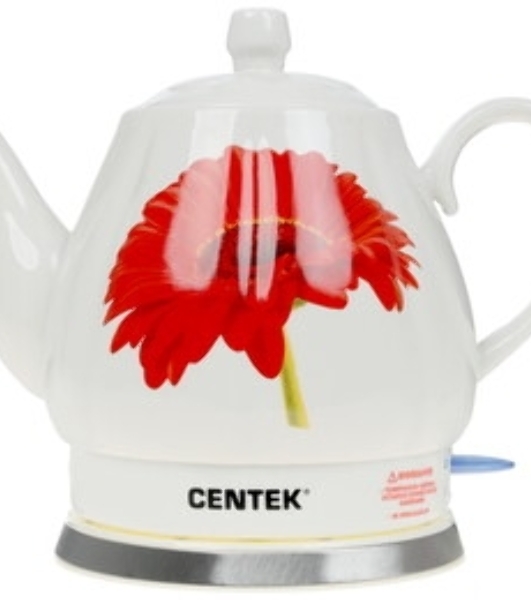 Электрочайник Centek CT-0062 белый, 2.0 л, 2000 Вт, скрытый нагревательный элемент