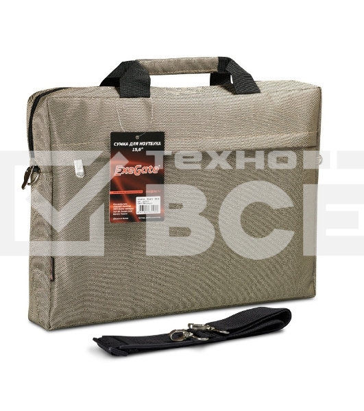 Сумка ExeGate EX212309RUS Start S15 Beige, бежевая, полиэстер, для ноутбуков до 15.6