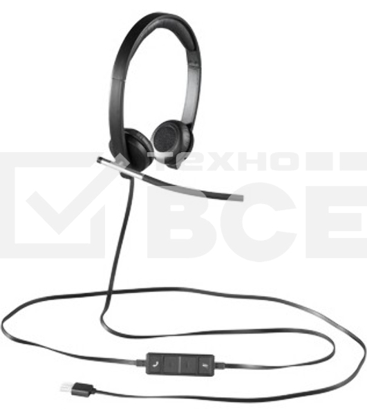 Наушники с микрофоном Logitech H650E черный 1.1м 981-000519