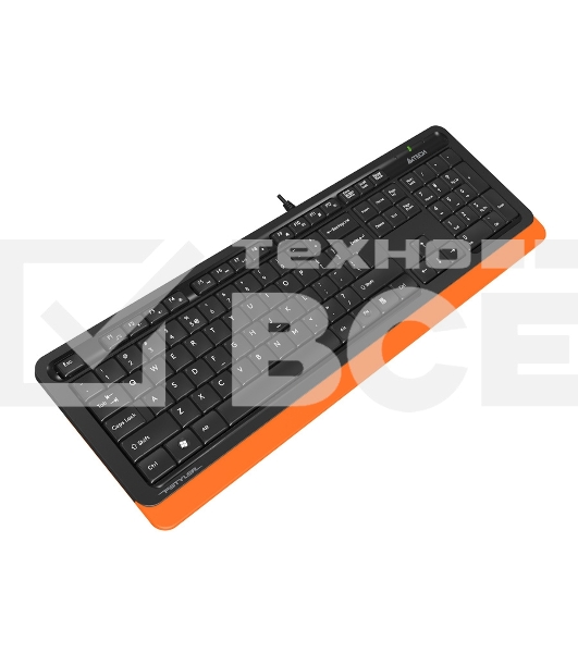 Клавиатура A4Tech Fstyler FK10 проводная, USB, черный/оранжевый