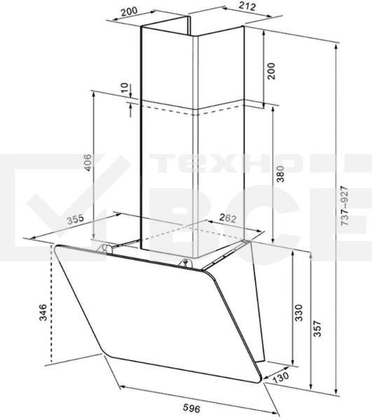 Вытяжка Krona LIORA 600 черный S черный
