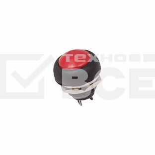 Выключатель-кнопка  250V 1А (2с) OFF-(ON)  Б/Фикс  красная  Micro  Rexant