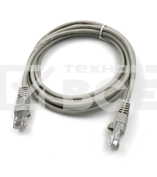 Патч-корд Buro UTP cat5E 2м серый RJ-45 (m)-RJ-45 (m)