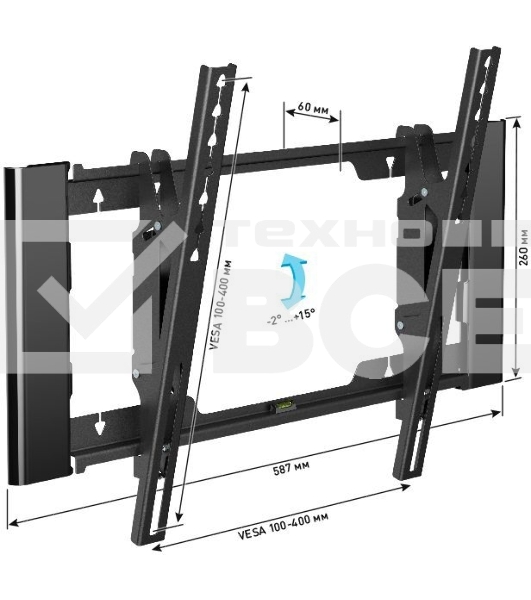 Кронштейн для телевизора Holder T4925-B черный 26