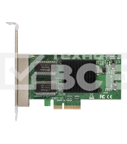 Сетевой адаптер ExeGate EXE-I350-T4V2 (PCI-E x4 v2.1, порты 4xRJ45 (медные), 10/100/1000Mbps, Gigabit NIC Intel Chipset NHI350AM4)