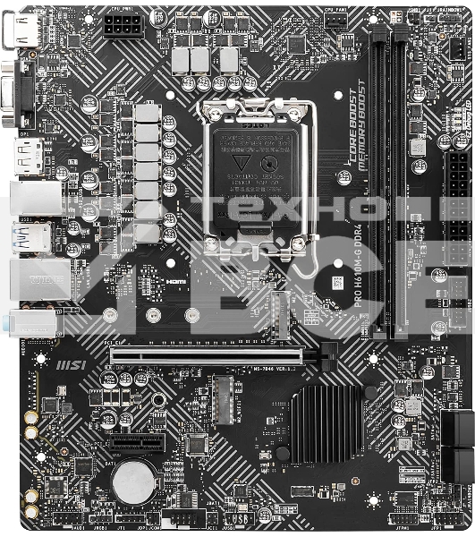 Материнская плата MSI PRO H610M-G DDR4, LGA 1700, Intel H610, 2xDDR4, 4xSATA, 1xM.2, 1xPCIe 4.0 x16, 1xPCIe 3.0 x1, 1xHDMI, 1xDP, 1xVGA, 1xRJ45 1Gb, 2xUSB-A 3.2 Gen 1, 4xUSB-A 2.0, 3x3.5мм, 7.1, mATX