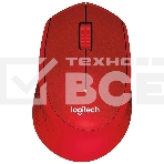 Мышь беспроводная Logitech M280 красный, 1000 dpi, радиоканал, USB, кнопки - 3, фото 1