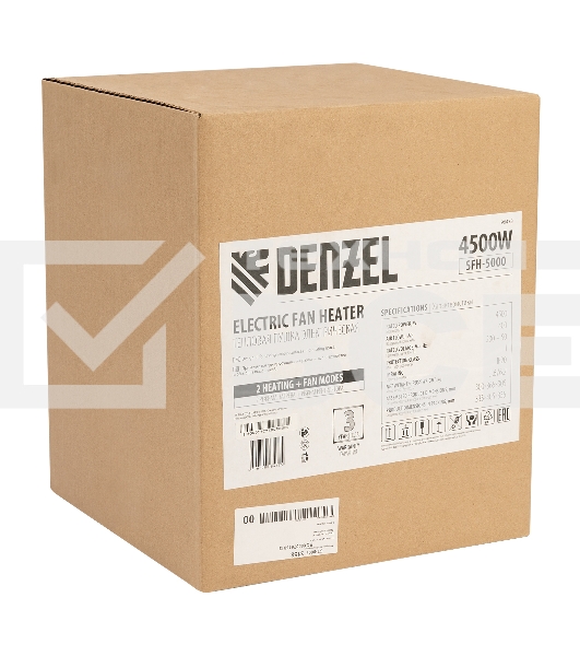 Тепловая пушка Denzel SFH-5000, 230 В, 400 м3/ч, 3 реж. вентилятор, 3000/4500 Вт