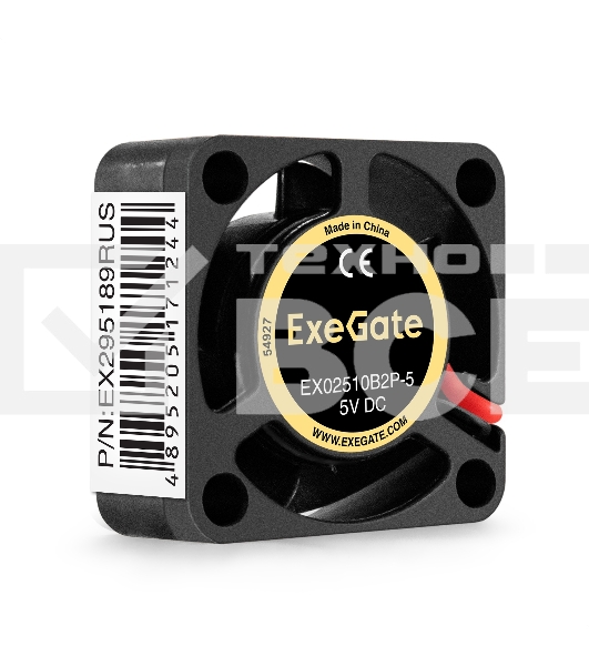 Вентилятор для корпуса ExeGate EX02510B2P-5 черный, 25 мм, 10500 об/мин, 22.5 дБ, 2 pin