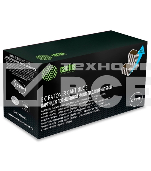 Картридж лазерный Cactus CS-C719H-MPS черный (8000 стр.) для Canon MF5840dni-Sensys/MF5880dni; LBP6300i/6650i