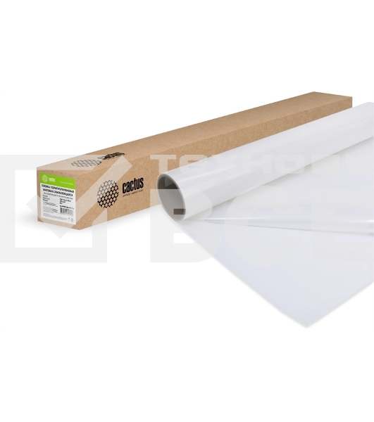 Пленка Cactus CS-PPMS180-106750 42'(A0+) 1067мм-50м/180г/м2/белый матовое самоклей. для струйной печати втулка:50.8мм (2')
