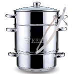 Соковарка KELLI KL-4107 8,0л(Объем 8 л. 3х-слойное капсульное дно. Дуршлаг для фруктов, овощей, ягод. Прозрачная стеклянная крышка с паровыпуском. Удобные ручки не нагреваются. Высококачественная нерж. сталь 18/10. Зеркальная полировка. Подходит к индукционным плитам.), фото2